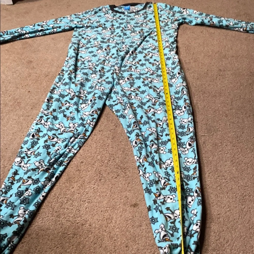 Disney Blue and White Olaf Adult One Piece Footie Pajamas - Picture 5 of 12